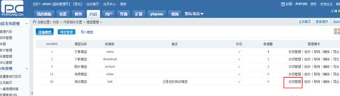 phpcms新建模型
