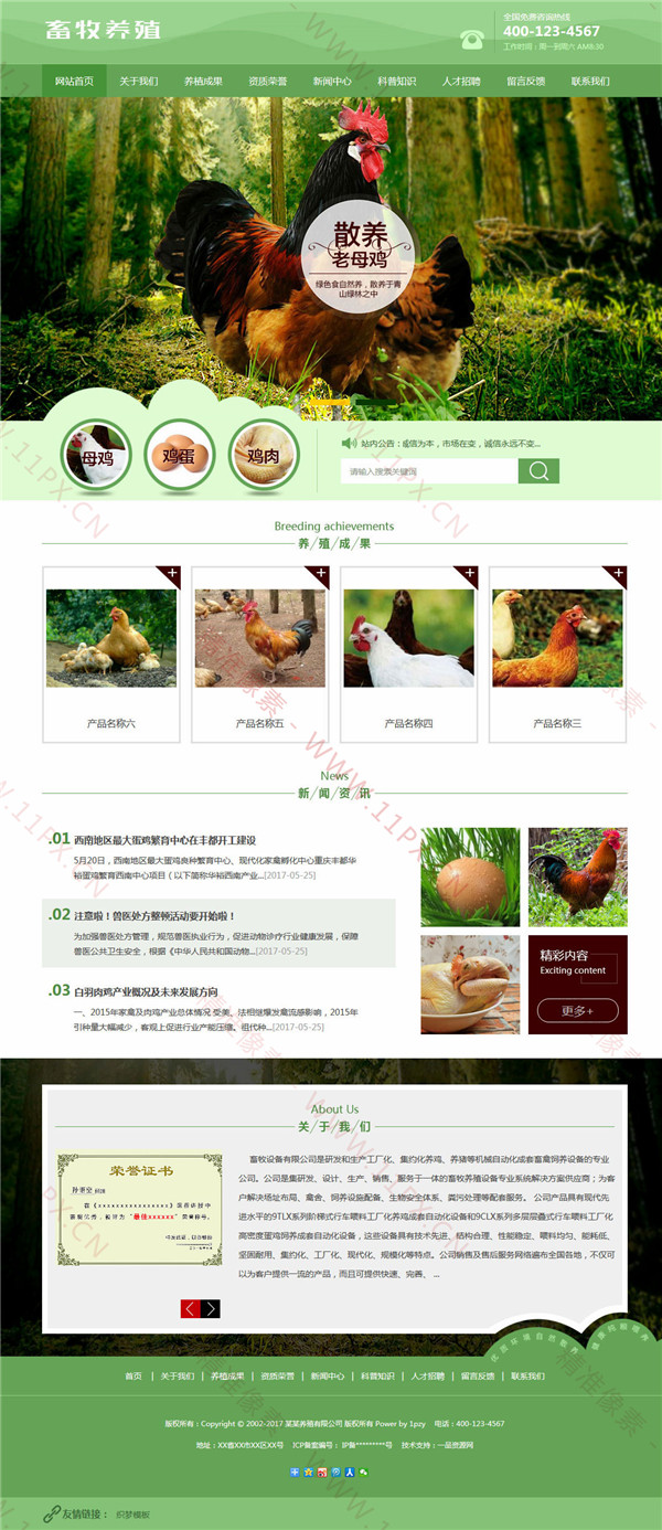 多终端织梦CMS家禽畜牧网站模板
