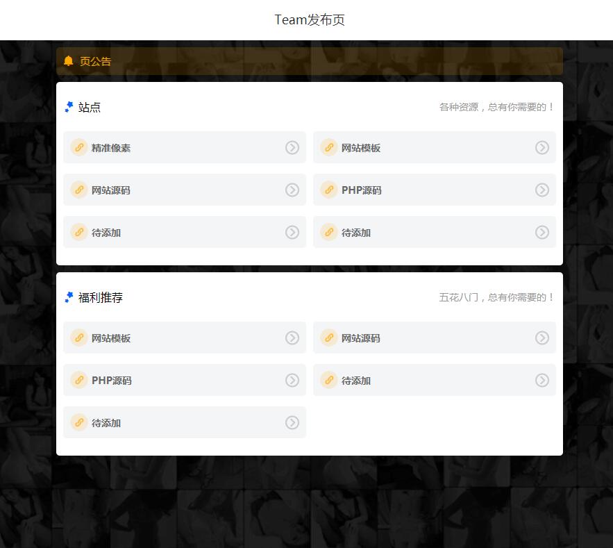 Team网址发布页+网址导航静态模板