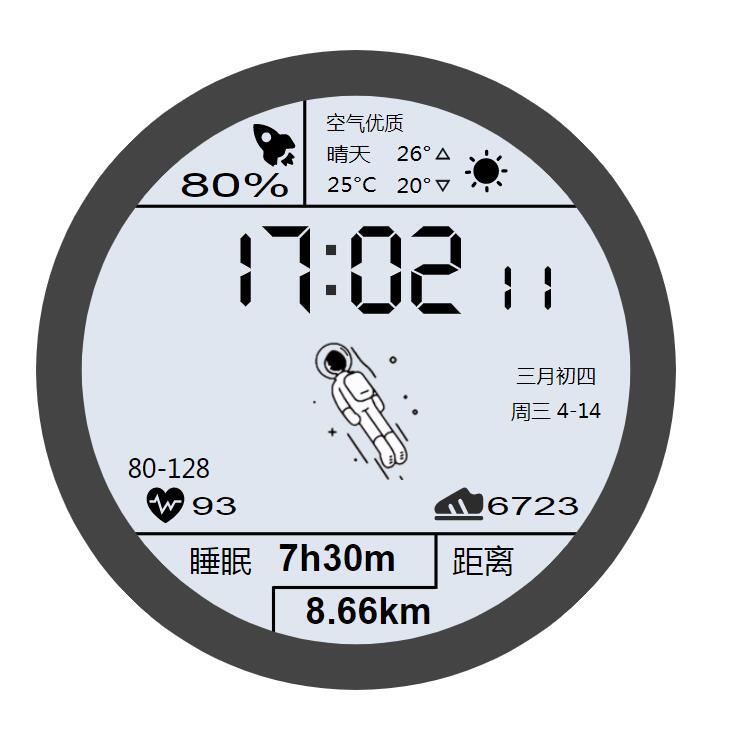 SVG华为太空人表模板